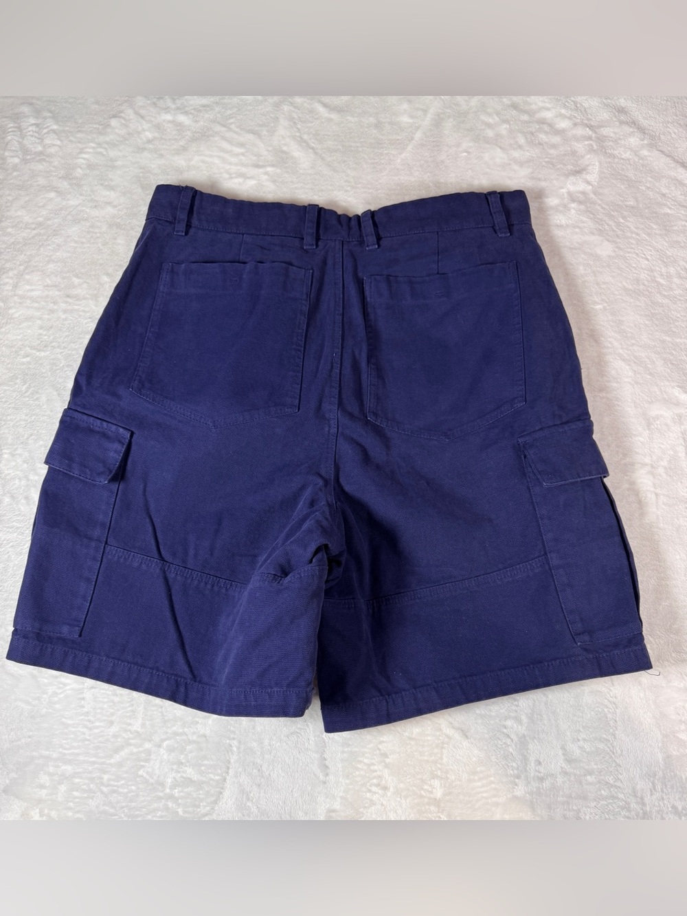 Zara Men’s Size 31 Blue Cargo Shorts Utility Workwear Multi Pocket - Picture 2 of 5